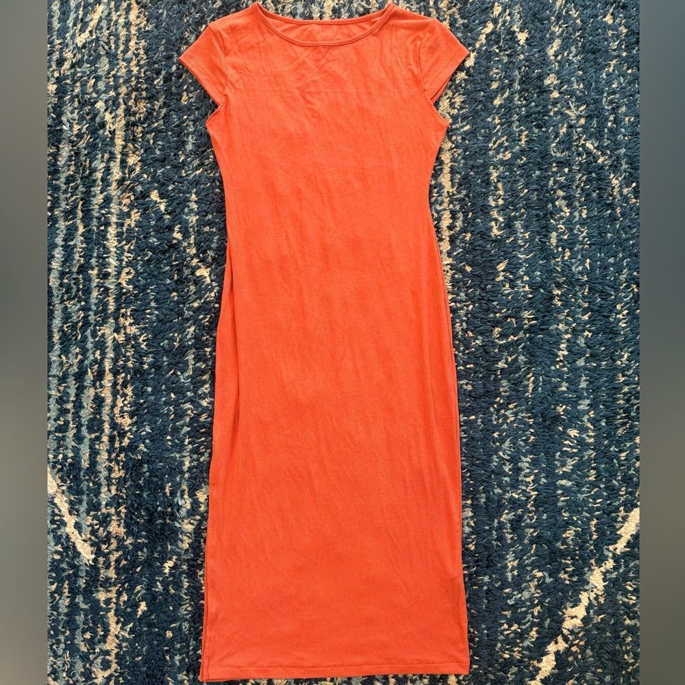Rust/Orange midi bodycon dress